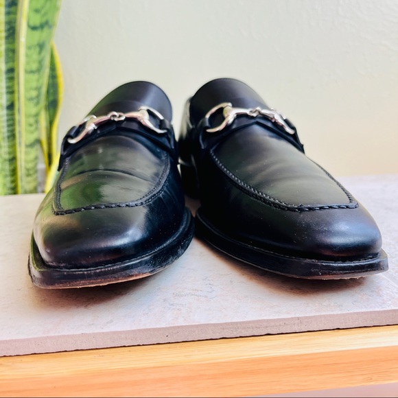MAGNANNI Black Horse Bit Leather Loafers Dress Shoes Slip On 9 M - Picture 6 of 13